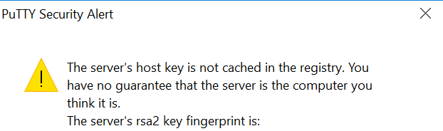 PuTTY Security Alert